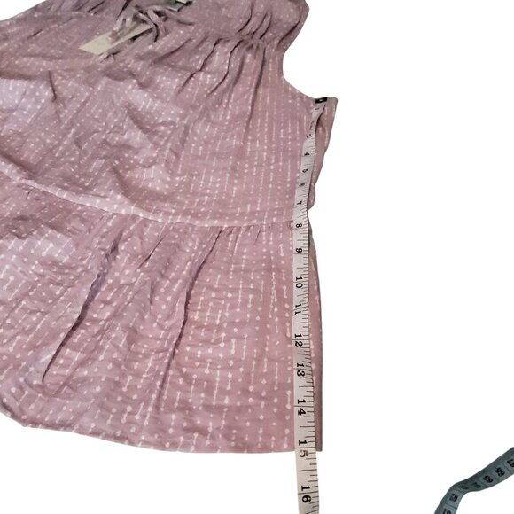 A New Day Dusty Pink Dotted Swiss Xl Sleeveless Babydoll Top With Bow - Picture 10 of 10